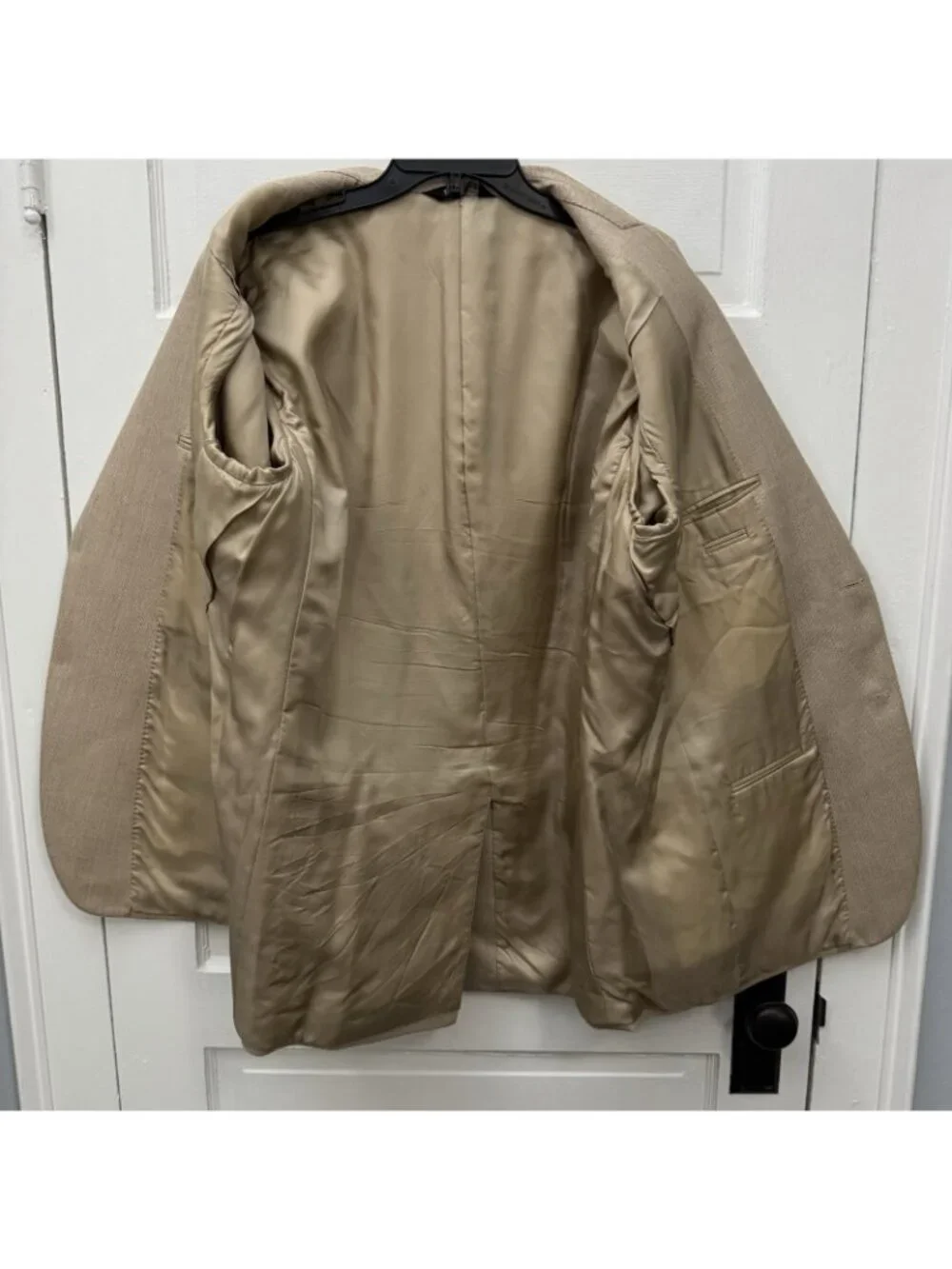 Jos. A. Bank Signature 44L Silk Camel Hair Tan Herringbone Sport Coat